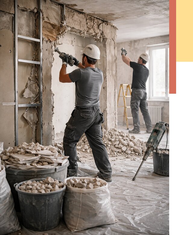 Демонтажные работы в Мичуринске от 2796 руб. — услуги и цена под ключ | ОТДЕЛОЧНИК-Мчр