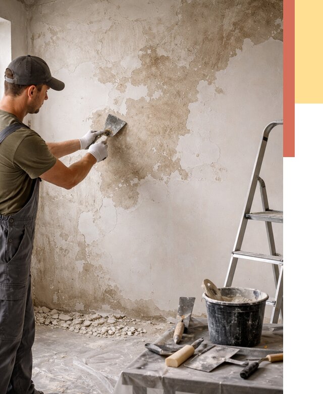 Снятие старой шпаклевки в Мичуринске от 1915 руб. — быстро и недорого | ОТДЕЛОЧНИК-Мчр