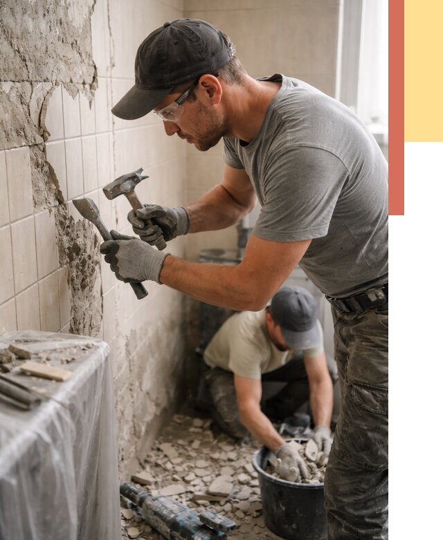 Демонтаж плитки со стен в Мичуринске от 880 руб. — быстро и недорого | ОТДЕЛОЧНИК-Мчр