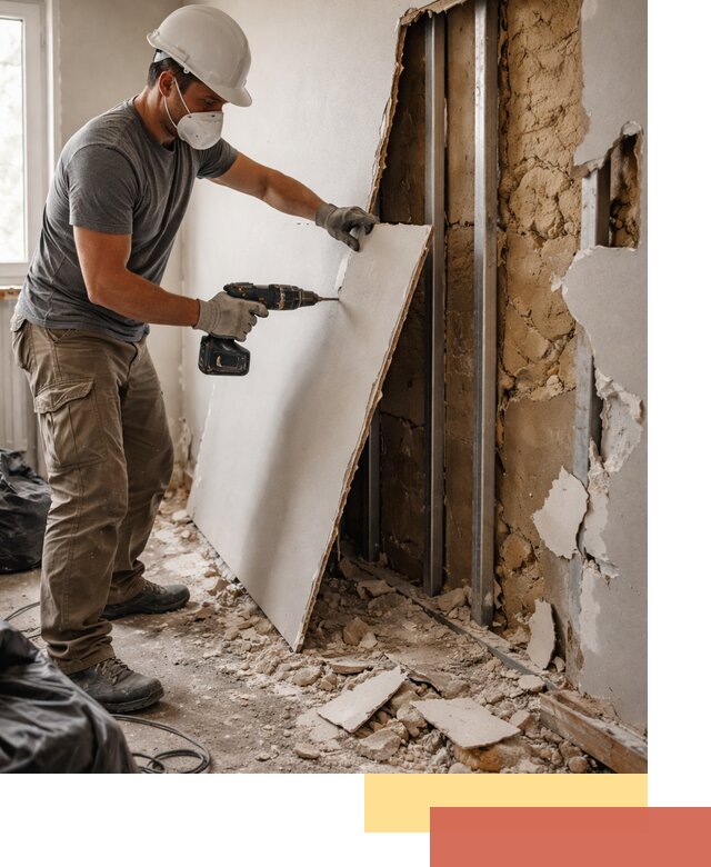 Демонтаж гипсокартона со стен в Мичуринске качественно и быстро