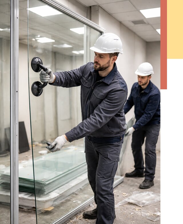 Демонтаж стеклянных перегородок в Мичуринске от 3313 руб. — быстро и недорого | ОТДЕЛОЧНИК-Мчр