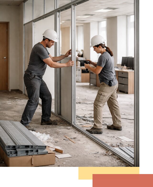 Демонтаж алюминиевых перегородок в Мичуринске быстро и аккуратно