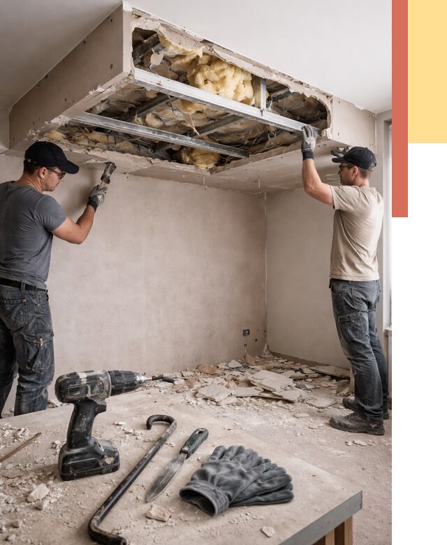 Демонтаж короба из гипсокартона в Мичуринске от 1574 руб. — быстро и недорого | ОТДЕЛОЧНИК-Мчр