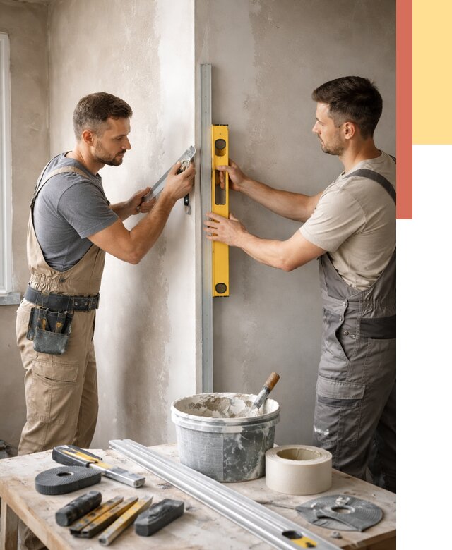 Выведение углов стен в Мичуринске от 1915 руб. быстро и недорого | ОТДЕЛОЧНИК-Мчр