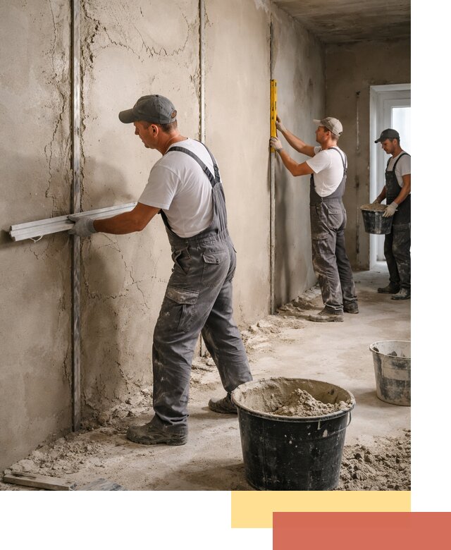 Штукатурка стен по маякам в Мичуринске — точная и ровная поверхность