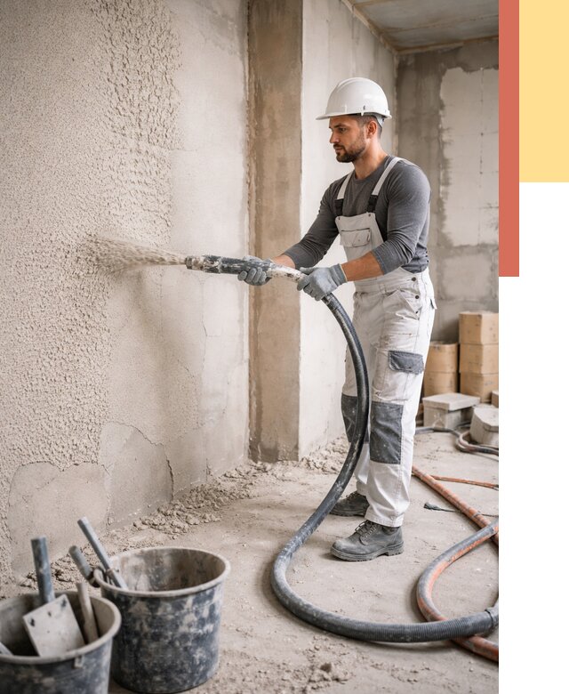 Машинная штукатурка стен в Мичуринске под ключ от 6730 руб./м2 | ОТДЕЛОЧНИК-Мчр