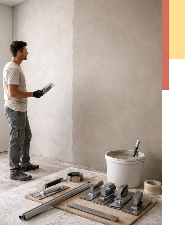 Нанесение микроцемента на стены в Мичуринске от 3313 руб./м2 под ключ | ОТДЕЛОЧНИК-Мчр