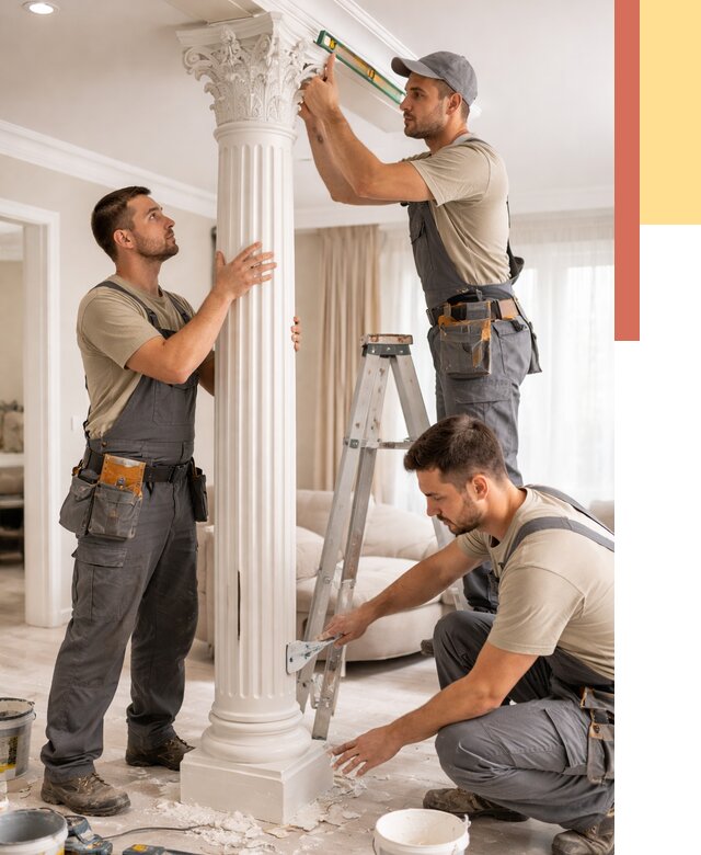 Установка декоративных колонн в Мичуринске от 12425 руб. под ключ | ОТДЕЛОЧНИК-Мчр