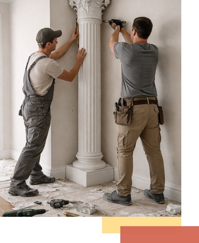 Установка декоративных колонн в Мичуринске под ключ