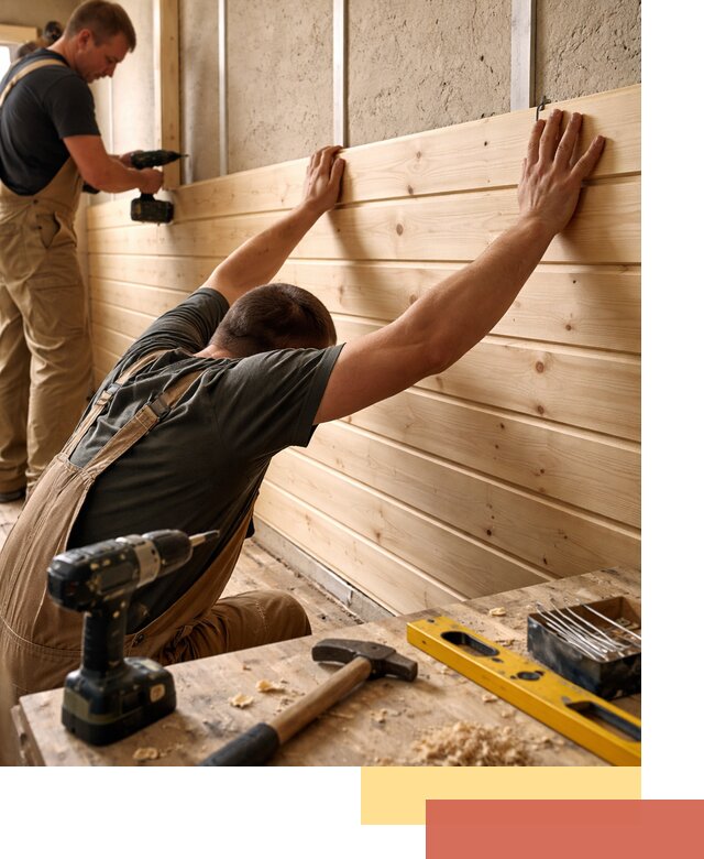 Монтаж деревянной вагонки на стены в Мичуринске быстро и качественно