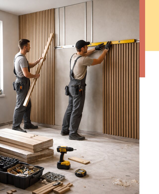 Монтаж реечных панелей на стены в Мичуринске от 1242 руб. — быстро и недорого | ОТДЕЛОЧНИК-Мчр