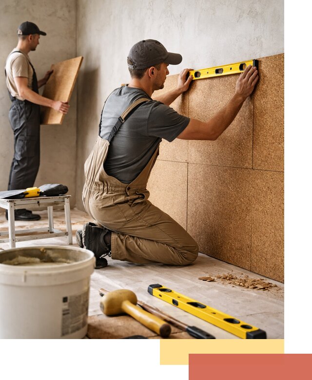 Монтаж пробковых панелей на стены в Мичуринске быстро и качественно