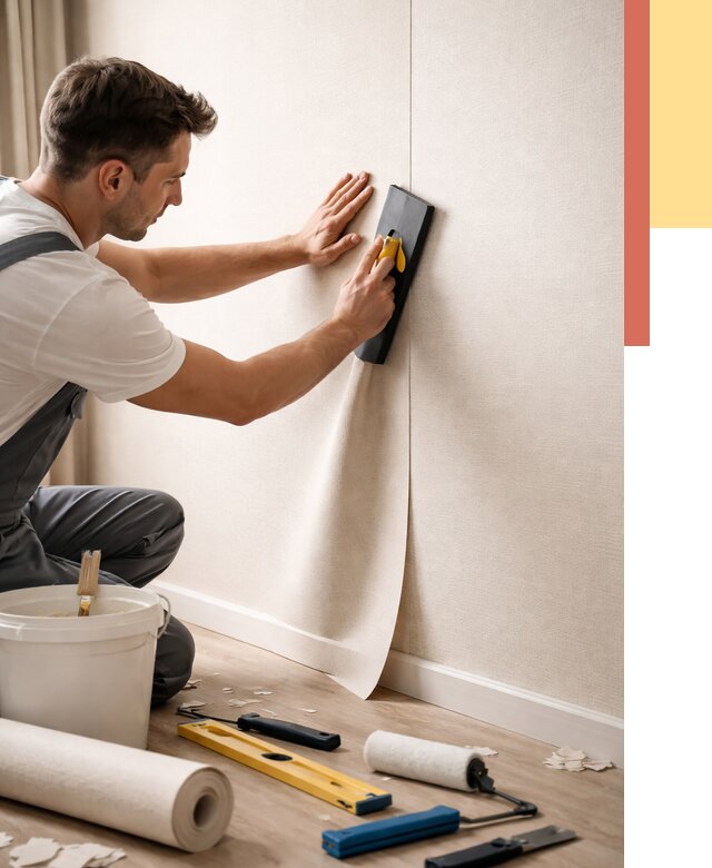 Поклейка виниловых обоев в Мичуринске от 4659 руб. | Быстро и недорого — ОТДЕЛОЧНИК-Мчр