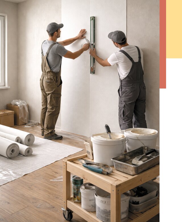 Поклейка стеклообоев в Мичуринске от 6730 руб. за м2 — быстро и недорого | ОТДЕЛОЧНИК-Мчр