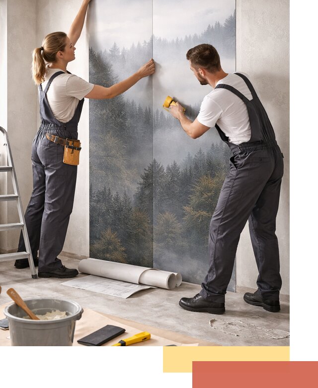 Поклейка фотообоев профессионально в Мичуринске под ключ