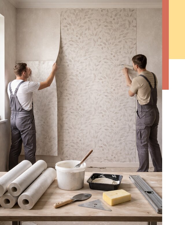 Поклейка обоев с подбором рисунка в Мичуринске от 3624 руб. | ОТДЕЛОЧНИК-Мчр - быстро и недорого