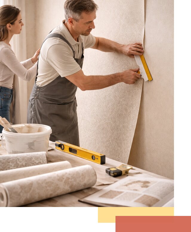 Поклейка обоев с подбором рисунка в Мичуринске