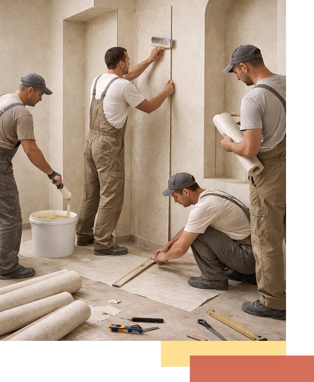 Поклейка обоев на сложные стены и неровные поверхности в Мичуринске