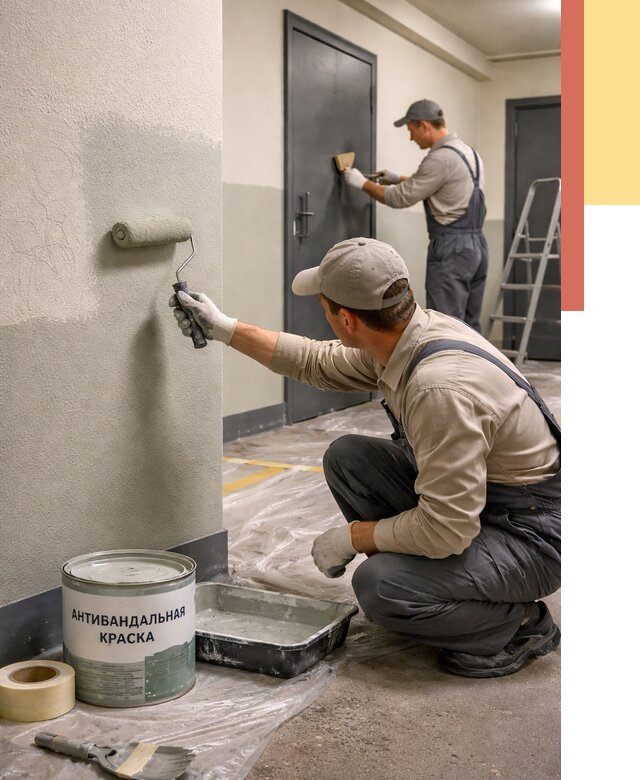 Покраска стен антивандальной краской в Мичуринске от 4659 руб./м² под ключ | ОТДЕЛОЧНИК-Мчр