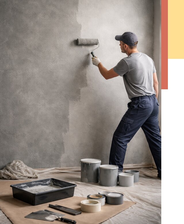 Покраска стен под бетон в Мичуринске от 673 руб. за м2 — быстро и недорого | ОТДЕЛОЧНИК-Мчр