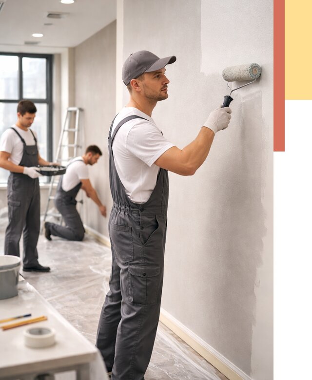 Покраска стен в офисе в Мичуринске от 8801 руб. — быстро и недорого | ОТДЕЛОЧНИК-Мчр