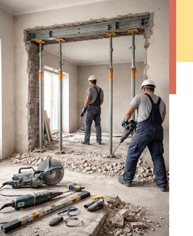 Прорезка проема в стене в Мичуринске от 4659 руб. — быстро и недорого | ОТДЕЛОЧНИК-Мчр