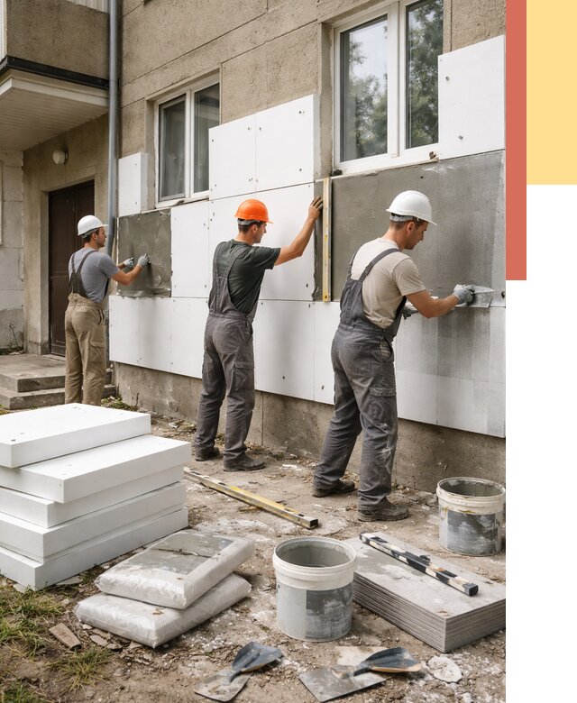 Утепление стен пенопластом в Мичуринске от 1812 руб. — недорого и под ключ | ОТДЕЛОЧНИК-Мчр