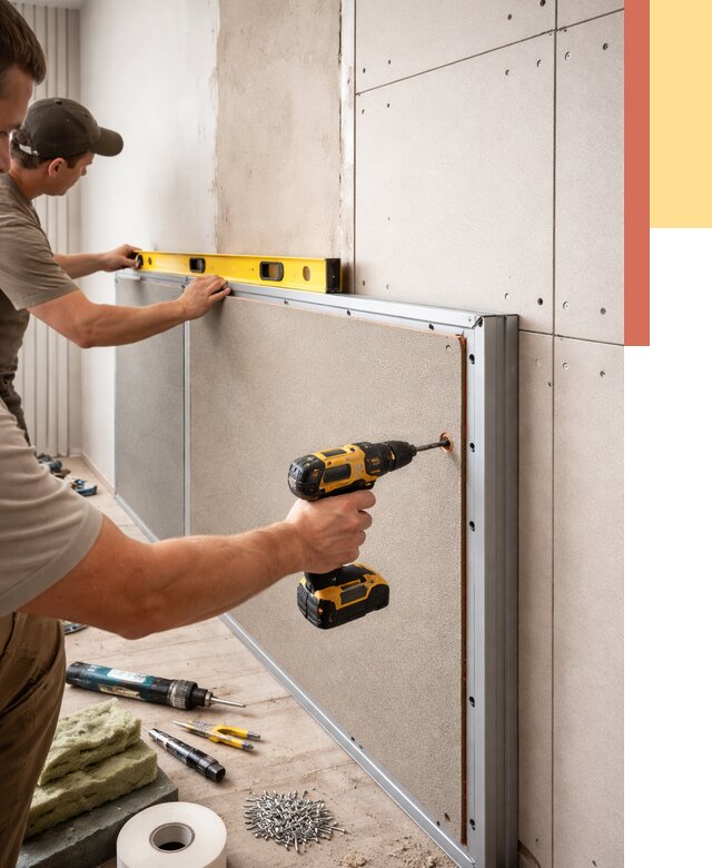 Шумоизоляция стен панелями ЗИПС в Мичуринске от 2278 руб./м² под ключ | ОТДЕЛОЧНИК-Мчр