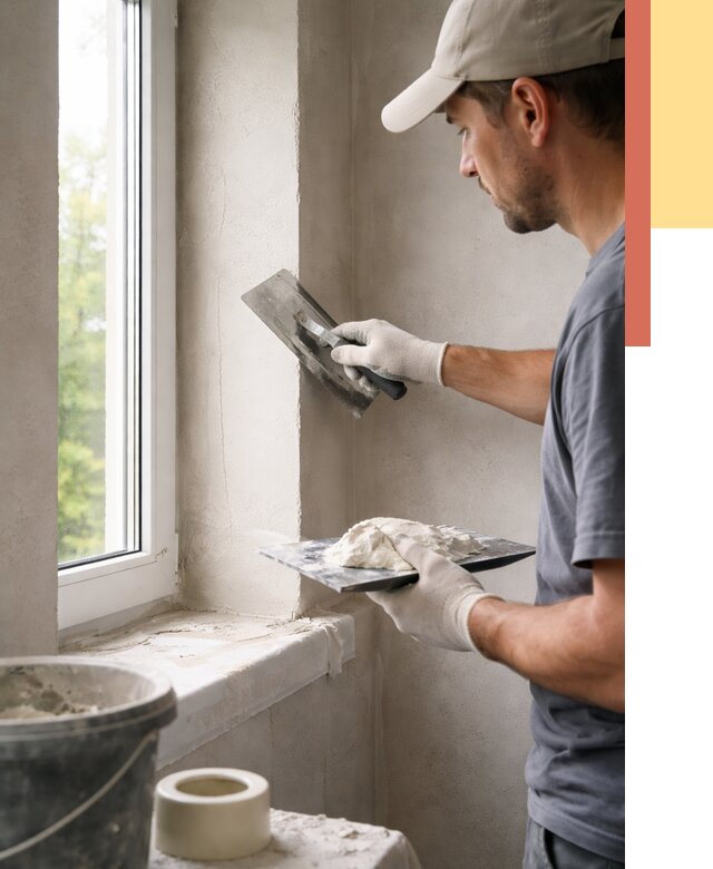 Штукатурка откосов в Мичуринске от 4659 руб/м² — услуги и выравнивание под ключ | ОТДЕЛОЧНИК-Мчр