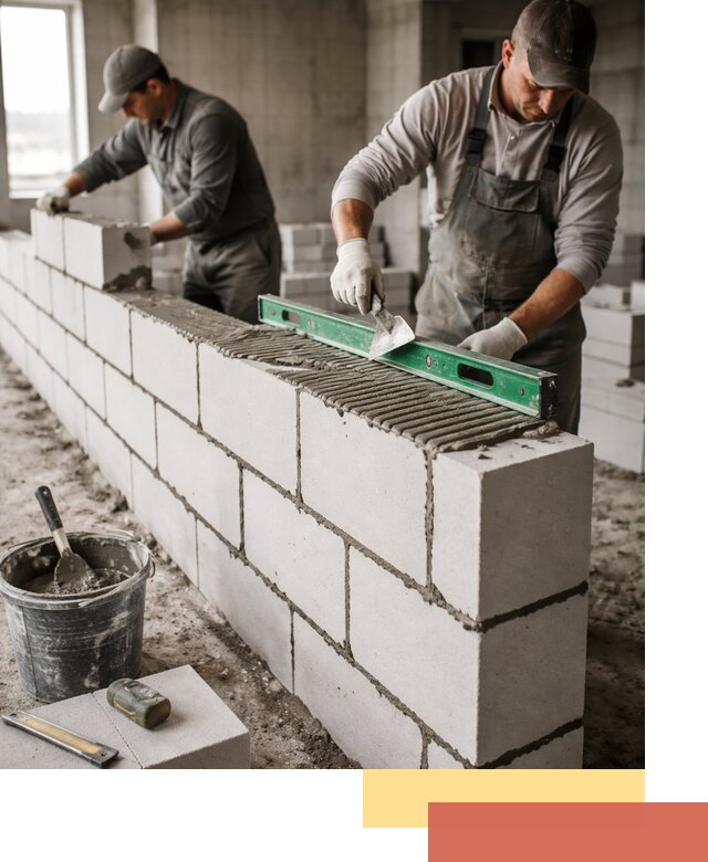 Кладка перегородок из газобетона в Мичуринске быстро и качественно