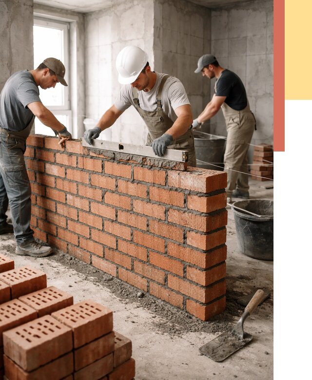 Кладка перегородок из кирпича в Мичуринске от 3624 руб. за м² | ОТДЕЛОЧНИК-Мчр