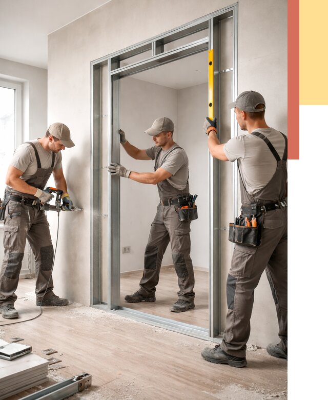 Устройство дверного проема в перегородке в Мичуринске от 4659 руб. под ключ | ОТДЕЛОЧНИК-Мчр