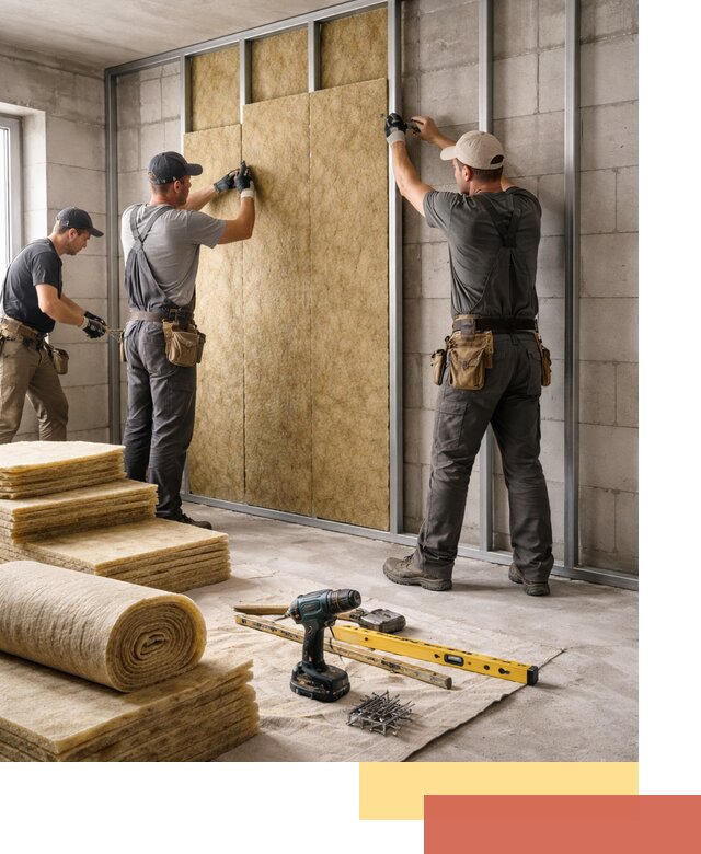 Шумоизоляция перегородок из блоков в Мичуринске — монтаж и защита шумоизоляцией