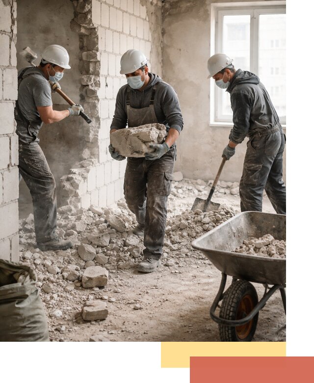 Демонтаж блочных перегородок в Мичуринске быстро и аккуратно