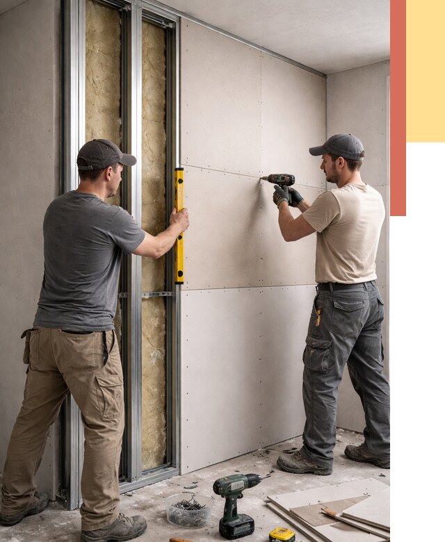 Монтаж двухслойной перегородки из гипсокартона в Мичуринске от 1501 руб. | ОТДЕЛОЧНИК-Мчр