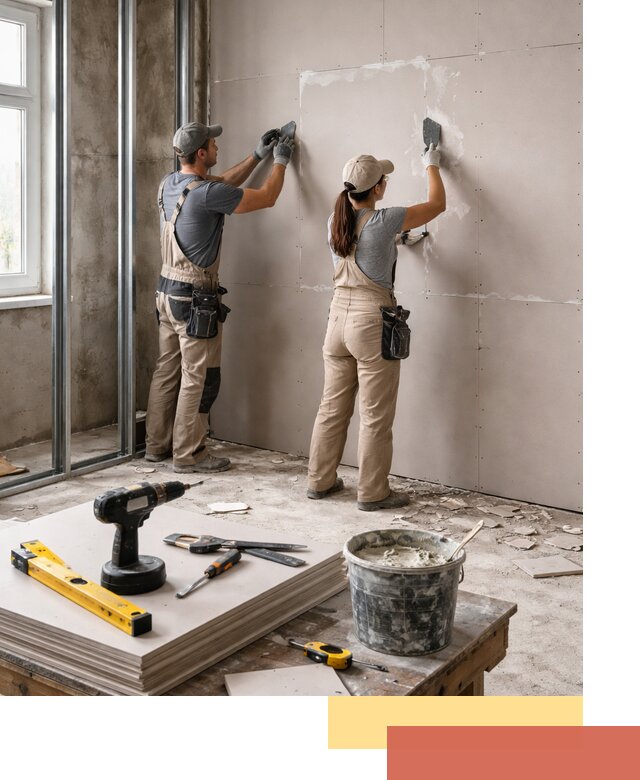 Монтаж двухслойной перегородки из гипсокартона в Мичуринске