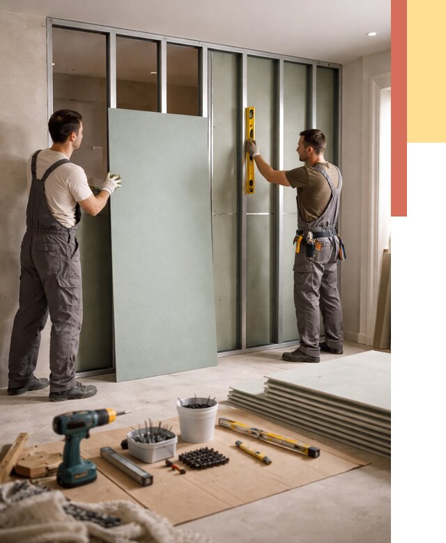 Перегородка из влагостойкого гипсокартона в Мичуринске от 4970 руб. — монтаж под ключ | ОТДЕЛОЧНИК-Мчр