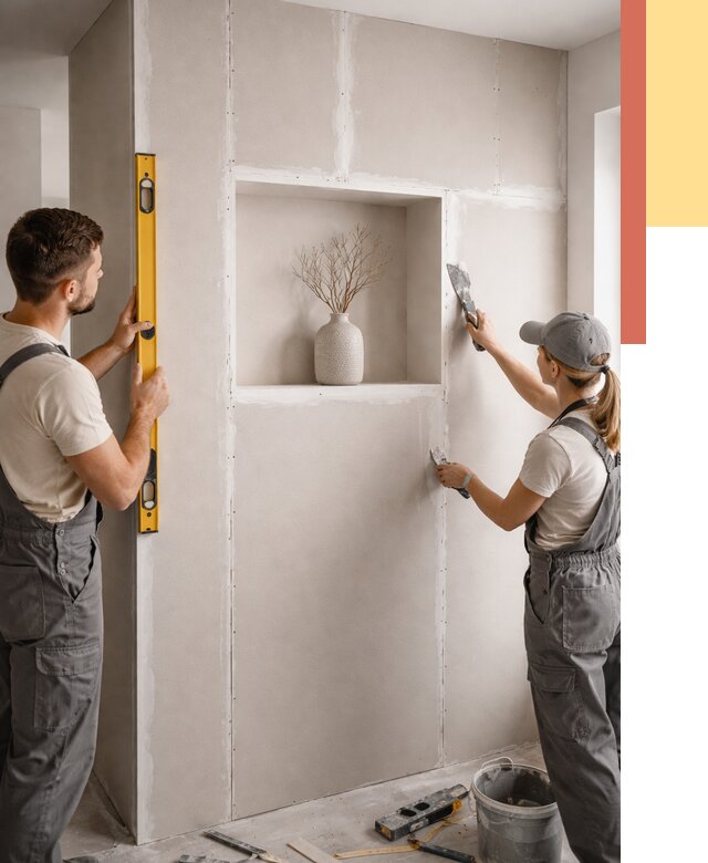 Перегородка из гипсокартона с нишей в Мичуринске от 3365 руб. под ключ | ОТДЕЛОЧНИК-Мчр