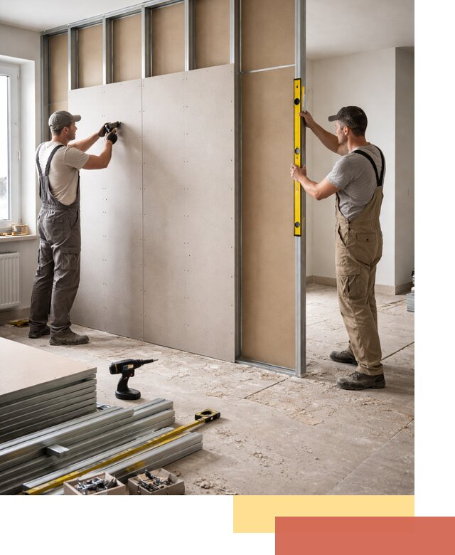 Зонирующая перегородка из гипсокартона под ключ в Мичуринске