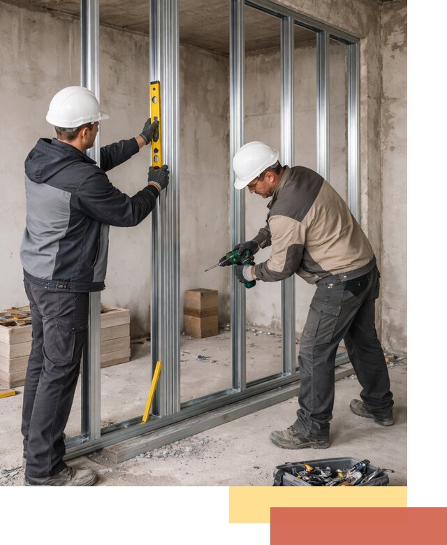 Монтаж каркаса перегородки из профиля в Мичуринске