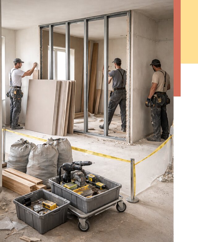 Перенос гипсокартонной перегородки в Мичуринске под ключ от 4659 руб. | Демонтаж и монтаж – ОТДЕЛОЧНИК-Мчр