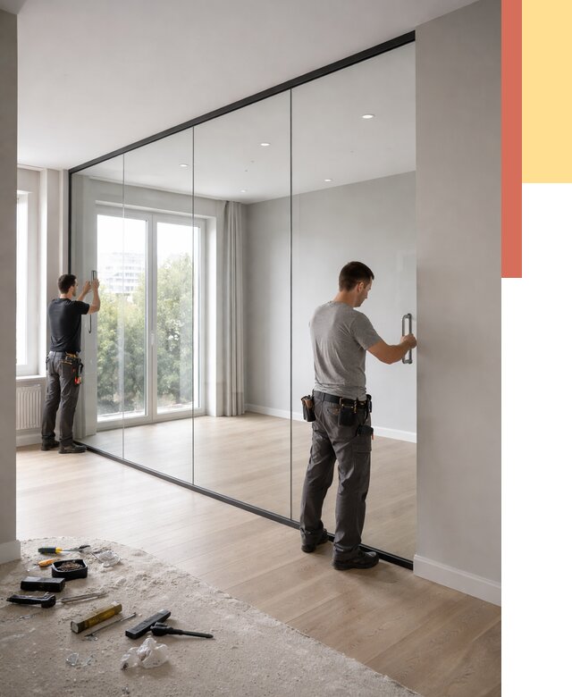 Изготовление стеклянных перегородок в Мичуринске от 12787 руб. под ключ | ОТДЕЛОЧНИК-Мчр