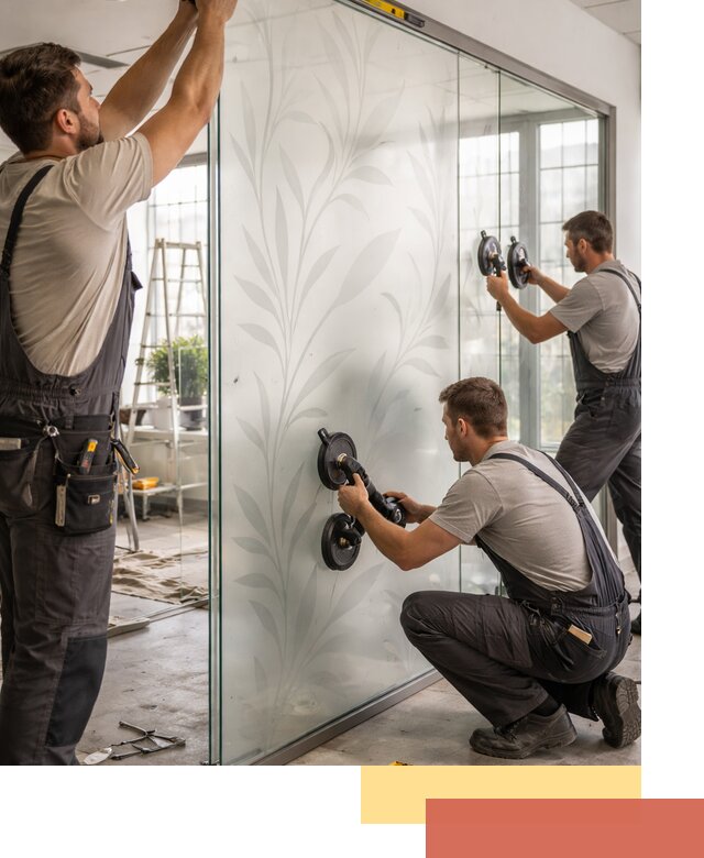 Стеклянные перегородки с рисунком на заказ в Мичуринске