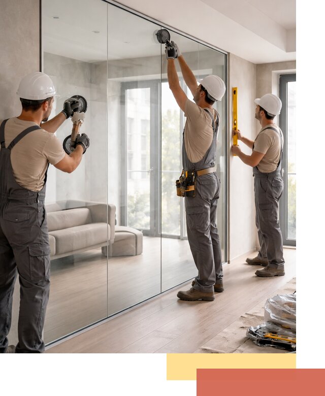 Перегородки из закаленного стекла в Мичуринске для офисов и квартир