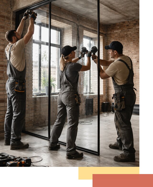 Стеклянные перегородки лофт — изготовление и монтаж в Мичуринске