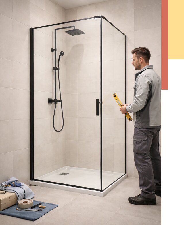 Стеклянные перегородки для душа в Мичуринске от 12943 руб. | Монтаж под ключ — ОТДЕЛОЧНИК-Мчр