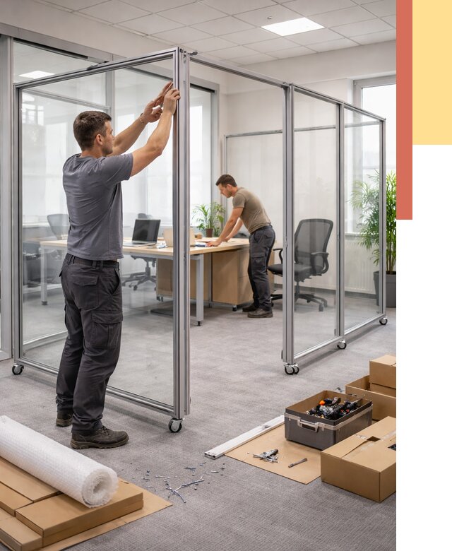 Мобильные офисные перегородки в Мичуринске от 12943 руб. — установка под ключ | ОТДЕЛОЧНИК-Мчр