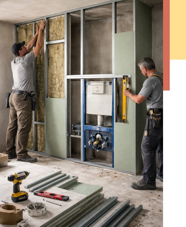 Установка сантехнических перегородок в Мичуринске от 8801 руб. | ОТДЕЛОЧНИК-Мчр