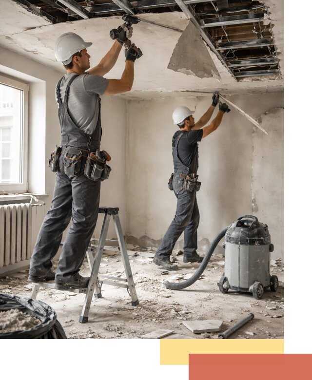 Демонтаж гипсокартонного потолка в Мичуринске быстро и аккуратно