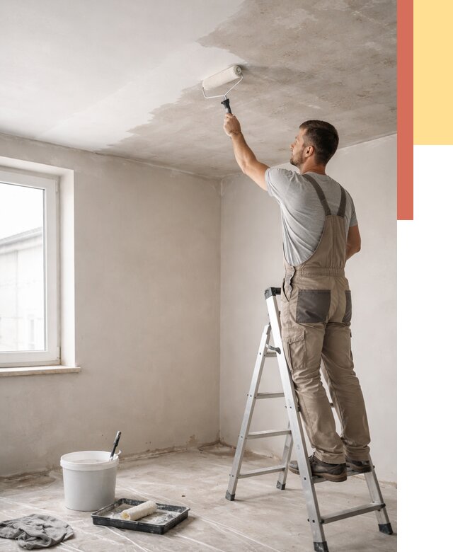 Грунтовка потолка в Мичуринске от 2589 руб. — быстро и недорого | ОТДЕЛОЧНИК-Мчр